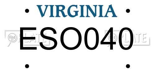 ESO040 Virginia License Plate