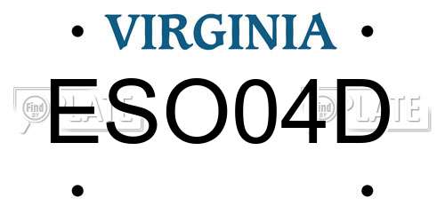 ESO04D Virginia License Plate