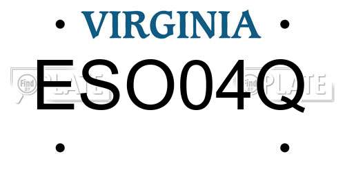 ESO04Q Virginia License Plate