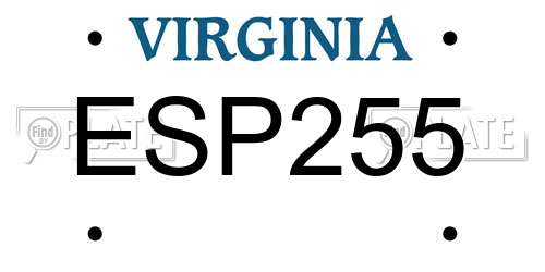 ESP255 Virginia License Plate