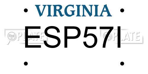 ESP57I Virginia License Plate