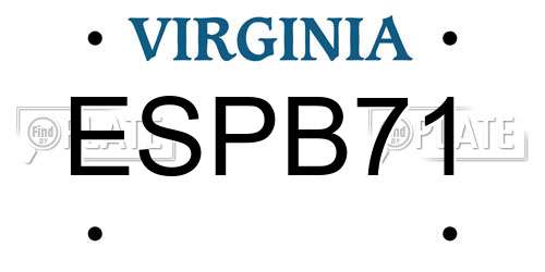 ESPB71 Virginia License Plate