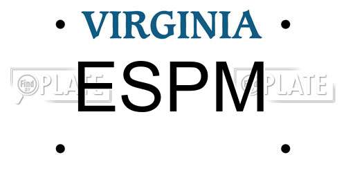 ESPM Virginia License Plate