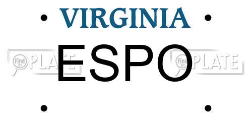 ESPO Virginia License Plate