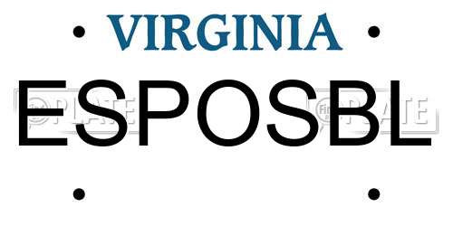 ESPOSBL Virginia License Plate
