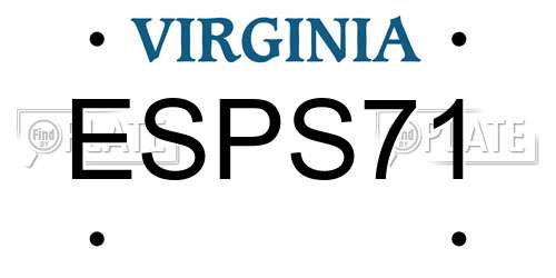 ESPS71 Virginia License Plate