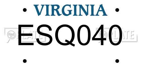 ESQ040 Virginia License Plate