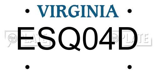ESQ04D Virginia License Plate