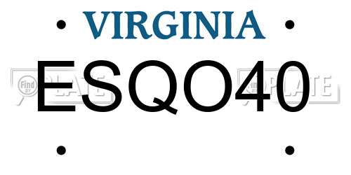ESQO40 Virginia License Plate