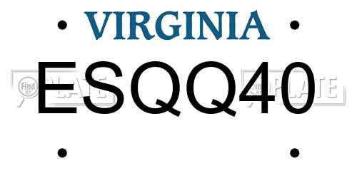 ESQQ40 Virginia License Plate