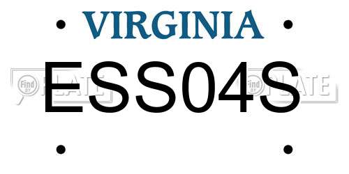 ESS04S Virginia License Plate
