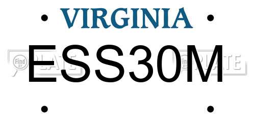 ESS30M Virginia License Plate