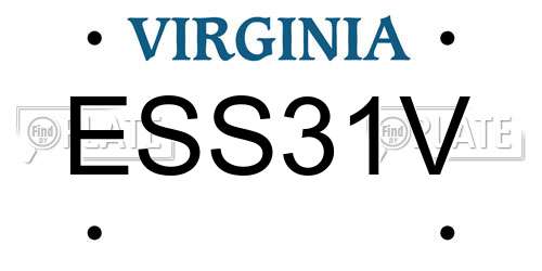 ESS31V Virginia License Plate