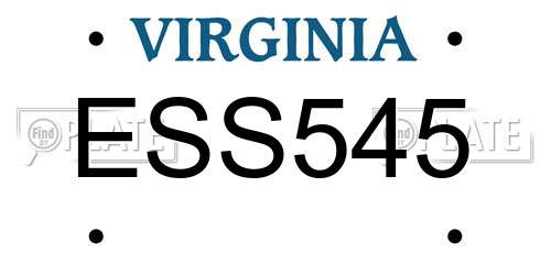 ESS545 Virginia License Plate