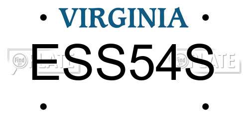 ESS54S Virginia License Plate