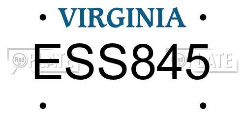 ESS845 Virginia License Plate