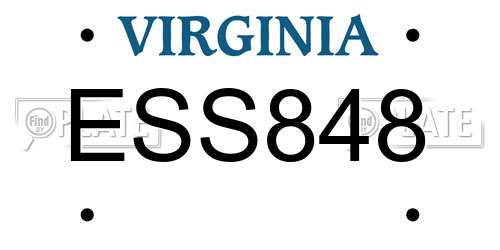 ESS848 Virginia License Plate