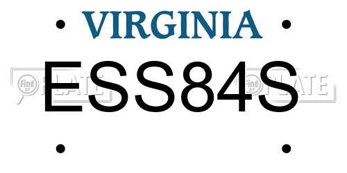 ESS84S Virginia License Plate