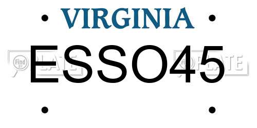 ESSO45 Virginia License Plate