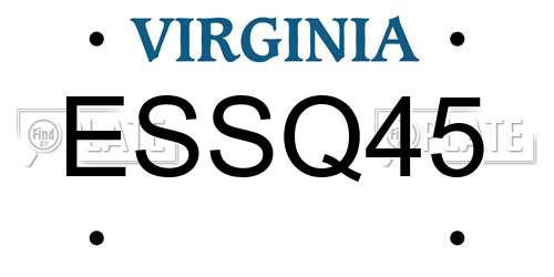 ESSQ45 Virginia License Plate