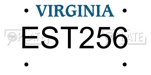 EST256 Virginia License Plate