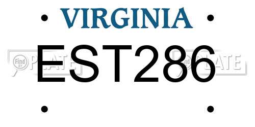 EST286 Virginia License Plate
