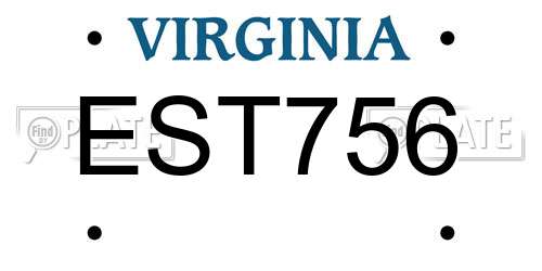 EST756 Virginia License Plate