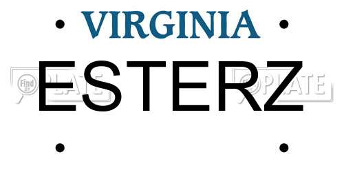 ESTERZ Virginia License Plate