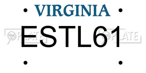 ESTL61 Virginia License Plate