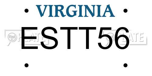 ESTT56 Virginia License Plate