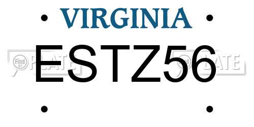 ESTZ56 Virginia License Plate
