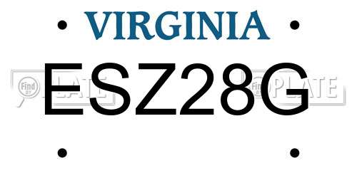 ESZ28G Virginia License Plate