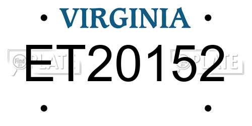 ET20152 Virginia License Plate