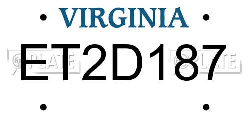 ET2D187 Virginia License Plate