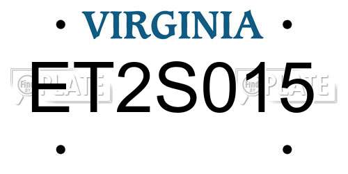 ET2S015 Virginia License Plate