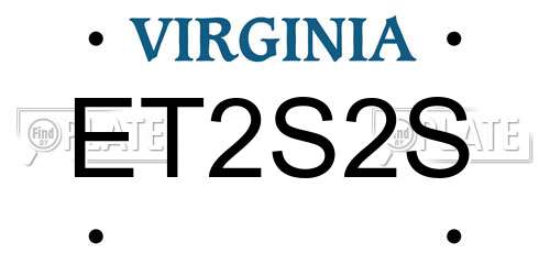 ET2S2S Virginia License Plate