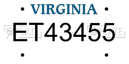ET43455 Virginia License Plate