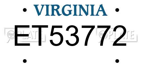 ET53772 Virginia License Plate