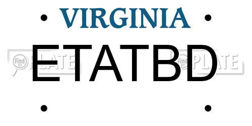 ETATBD Virginia License Plate