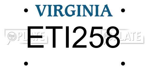 ETI258 Virginia License Plate