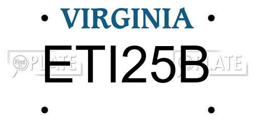ETI25B Virginia License Plate