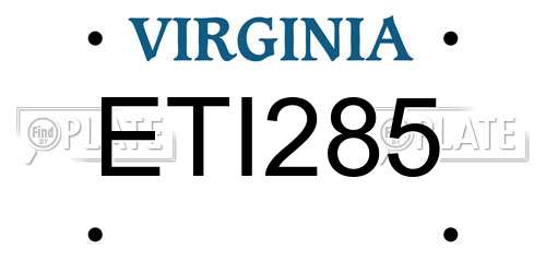 ETI285 Virginia License Plate