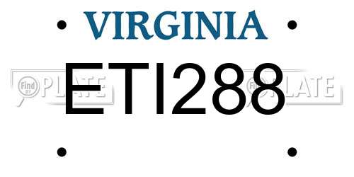 ETI288 Virginia License Plate