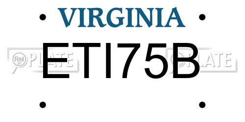 ETI75B Virginia License Plate