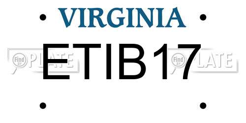 ETIB17 Virginia License Plate