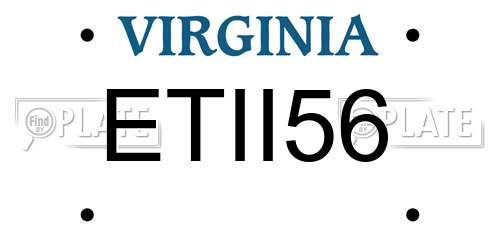 ETII56 Virginia License Plate