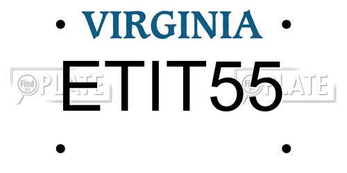 ETIT55 Virginia License Plate