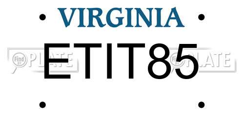 ETIT85 Virginia License Plate