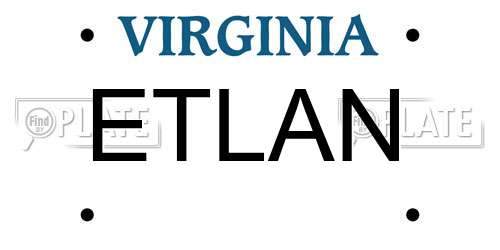 ETLAN Virginia License Plate