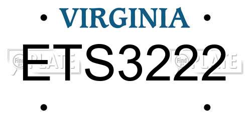 ETS3222 Virginia License Plate